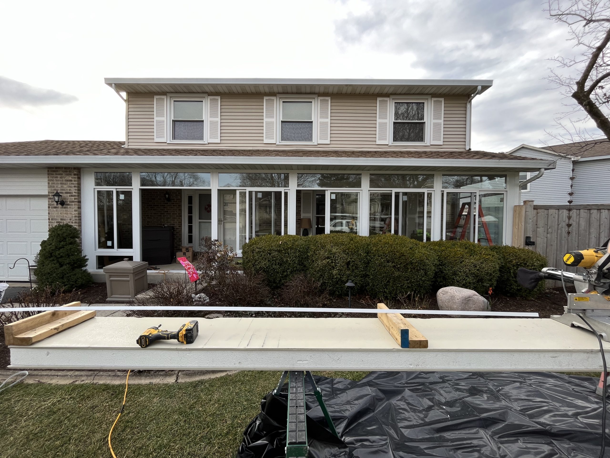 In Progress | Bolingbrook, IL Front Porch Enclosure